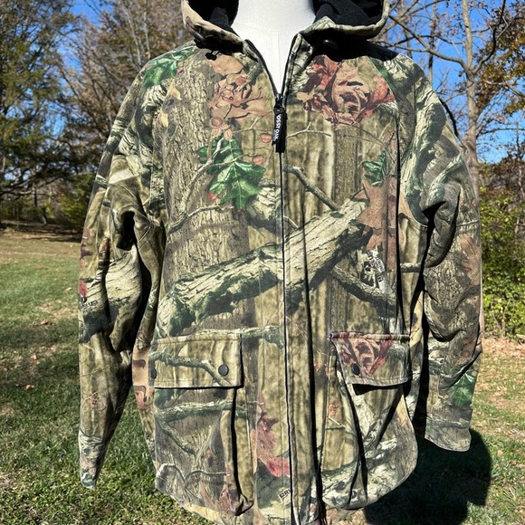 Mossy Oak Break-Up Infinity Camouflage Hunting Jacket Coat Hooded Men’s XL 46-48 - Picture 2 of 8